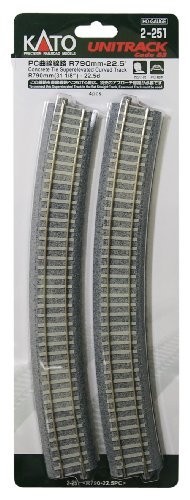 KATO HO gauge PC bending line roadbed R790-22.5° 4 pcs insertion 2-251 railroad for maquette goods 