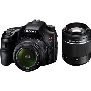 SONY ミラーレス一眼 α57 ダブルズームレンズキット DT 18-55mm F3.5-5.6_画像1