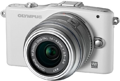 OLYMPUS ミラーレス一眼 PEN mini E-PM1 レンズキット ホワイト E-PM1 LKIT_画像1