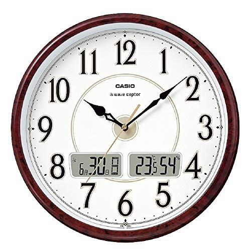 CASIO ( Casio ) radio wave analogue wall clock temperature * humidity display tea wood grain ITM-200J-5