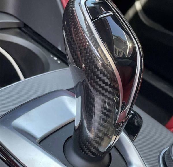 Alpha Romeo Giulia стерео ru vi o незначительные изменения настоящий карбоновый рычаг переключения скоростей рукоятка трансмиссии покрытие 