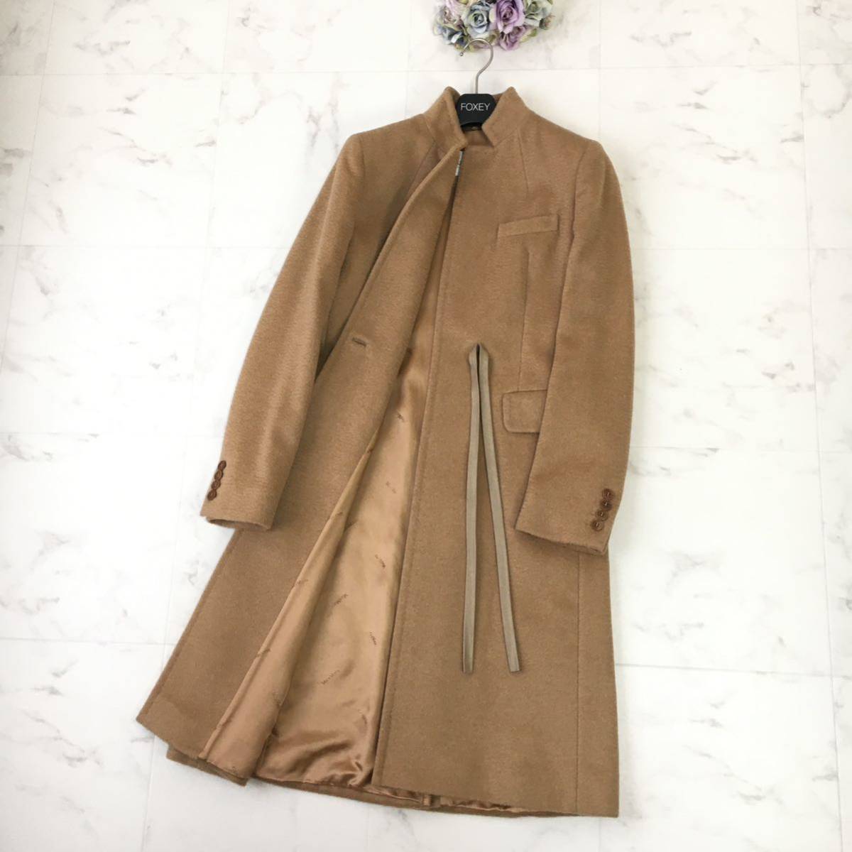 美品　白タグ　MaxMara マックスマーラ　キャメル100% コート　送料無料　クリーニング済_画像2