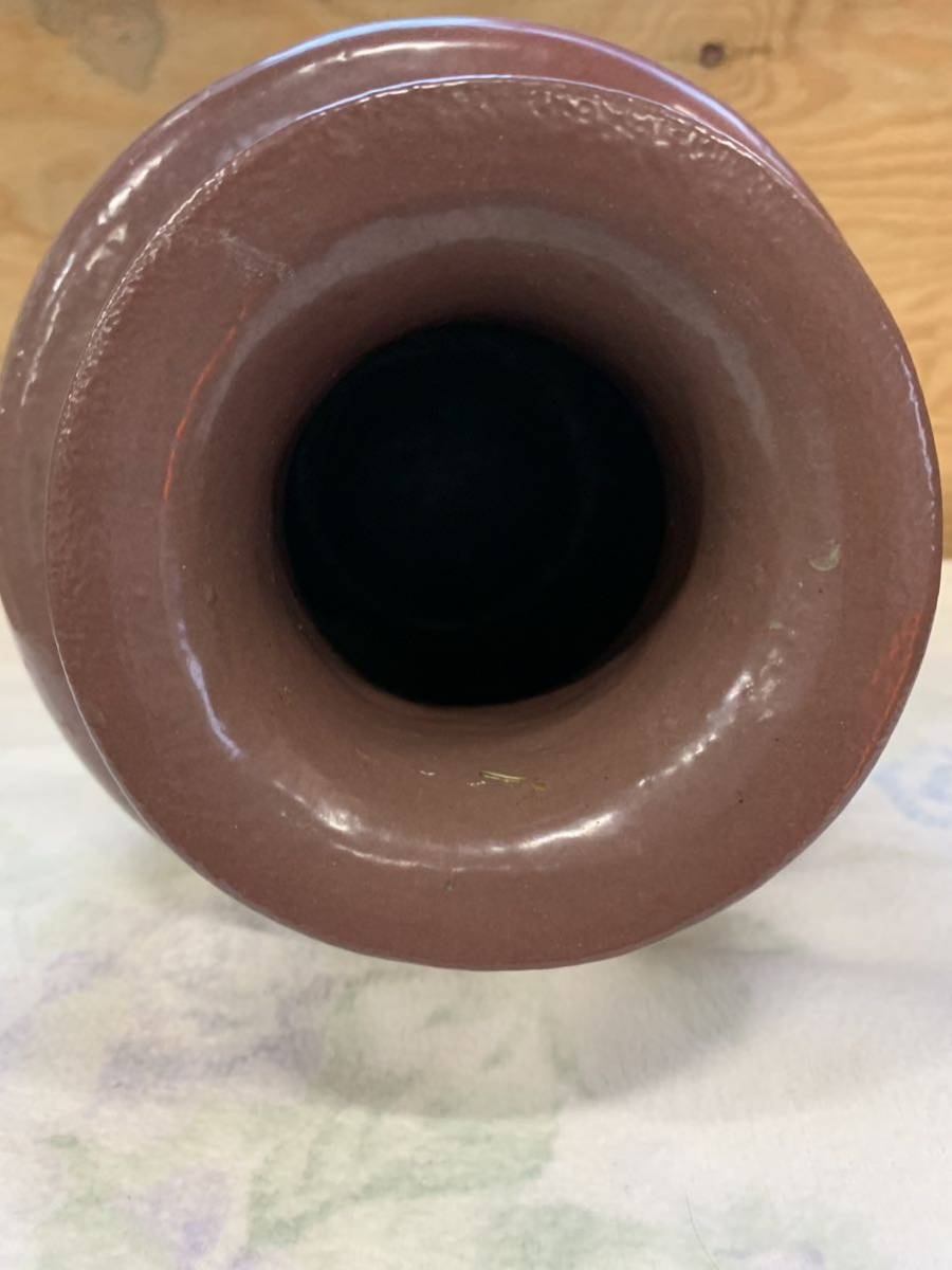 壺 古美術 中国 陶器 花瓶 傘立て 高麗 李朝 古玩 花瓶 素焼き 陶芸