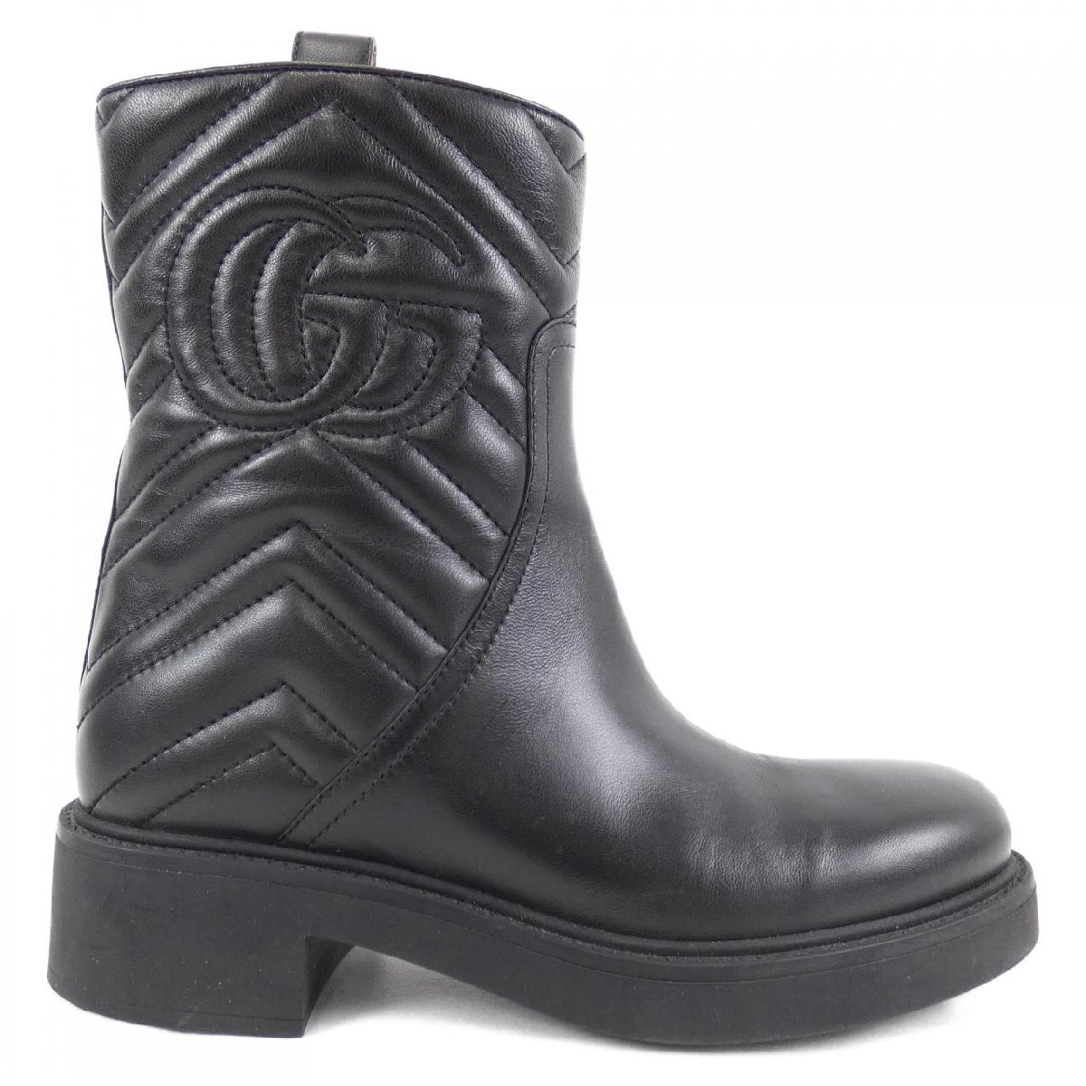 グッチ GUCCI ムートン ブーツ ブラック スエード スタッズ 37 1/2