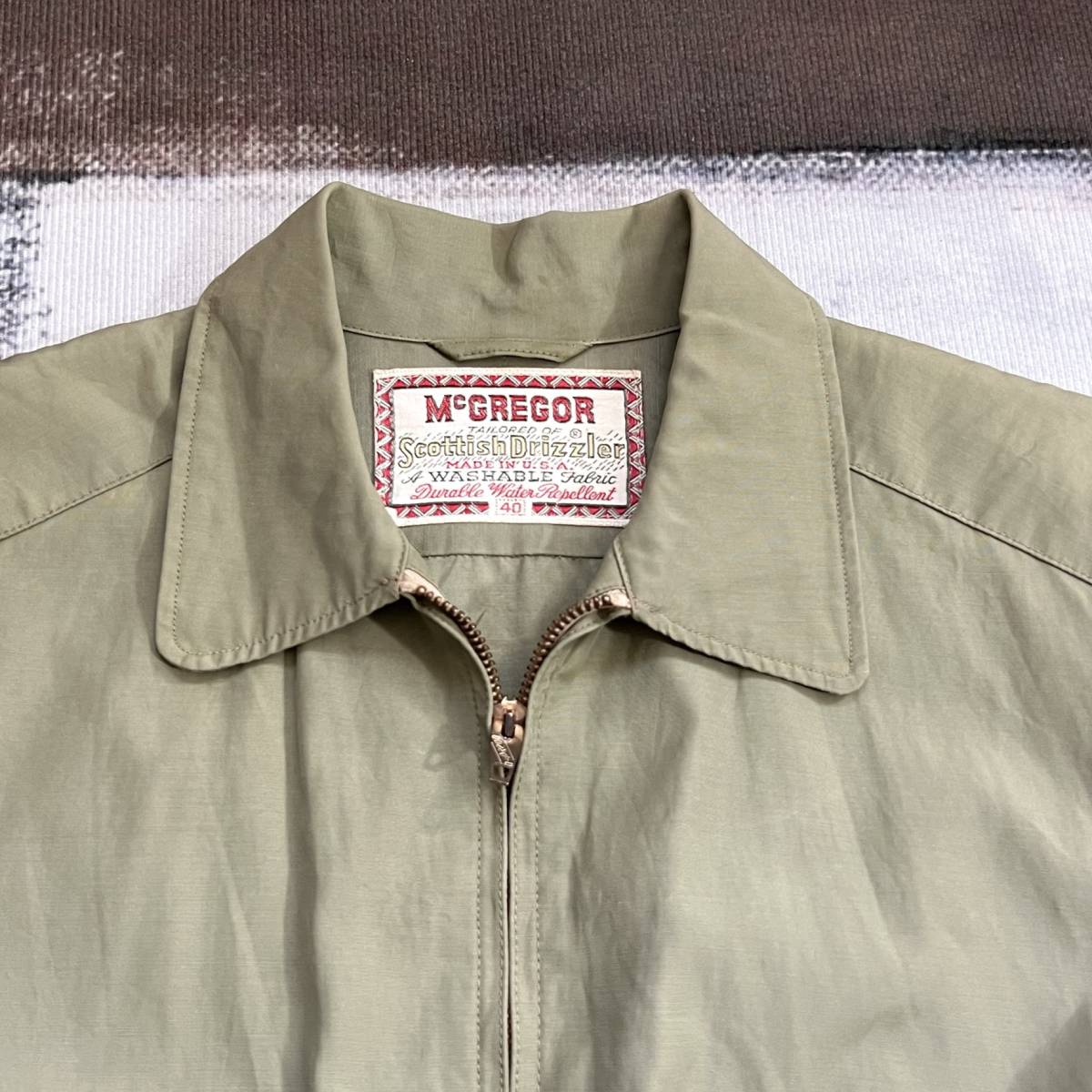 ◆McGREGOR 50s マックレガー Scottish Drizzler スコティッシュドリズラー ブルゾン ジャケット 40 SPECIAL  VINTAGE Khaki カーキ USA