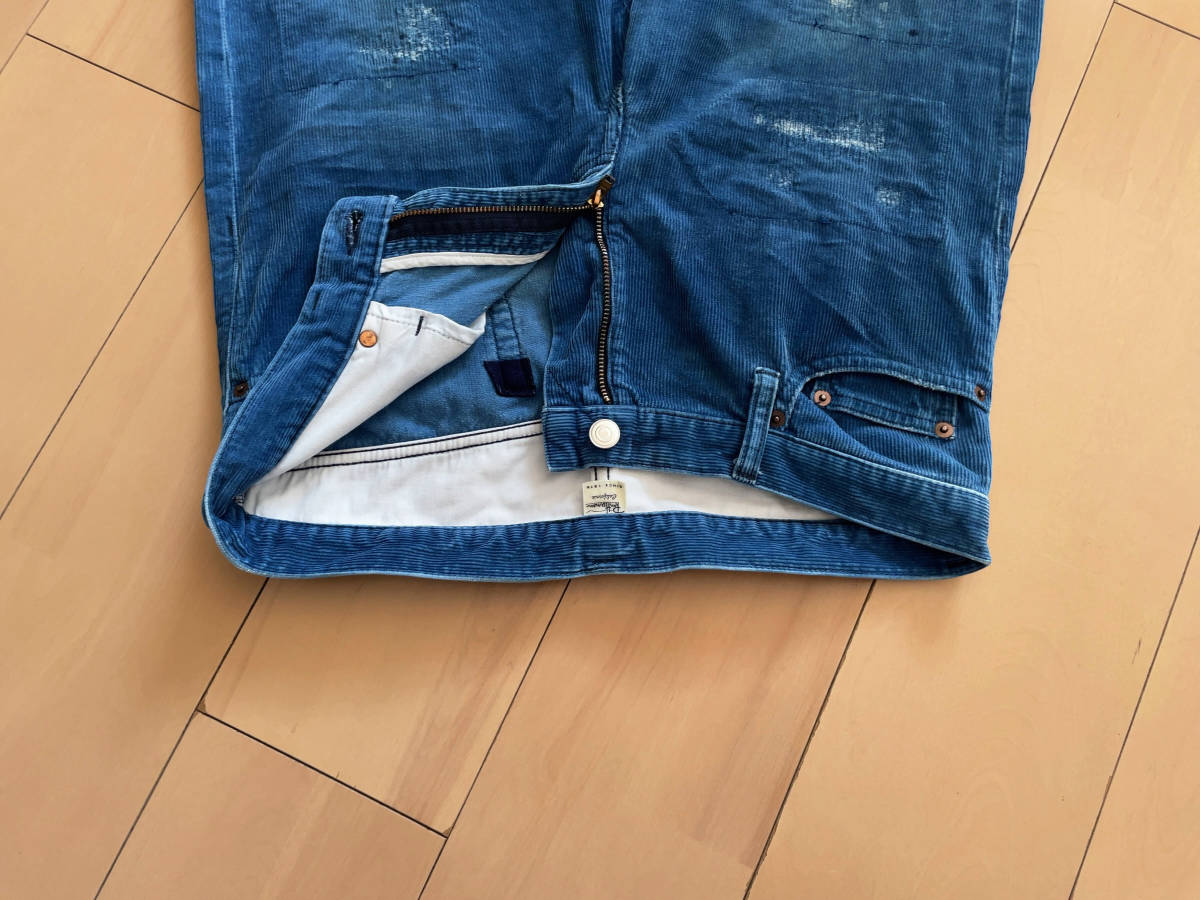 【定価38 880円】ロンハーマン RHC “ リメイク加工 ” コーデュロイパンツ S インディゴ RonHerman California 日本製