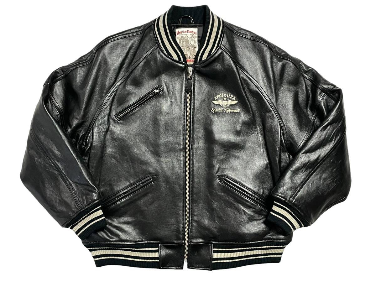 極美品 サイズM AVIREX 革ジャン VARSITY アビレックス 6181032 JACKET