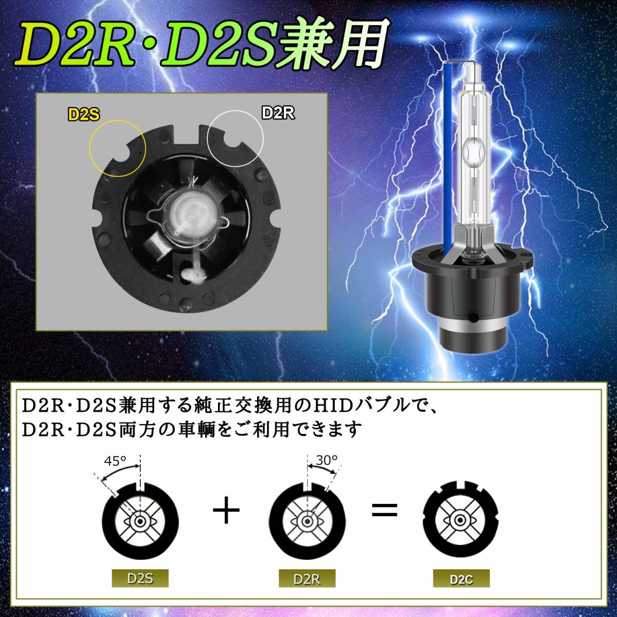 #9LG5[2 piece entering ].. night god D2C HID valve(bulb) head light genuine for exchange D2S/D2R combined use 8000K 35W super high luminance 