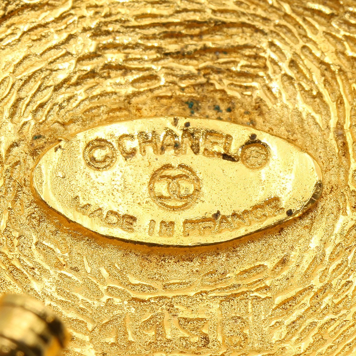 *Z1489 прекрасный товар Chanel здесь Mark раунд брошь Gold цвет CHANEL Vintage женский *