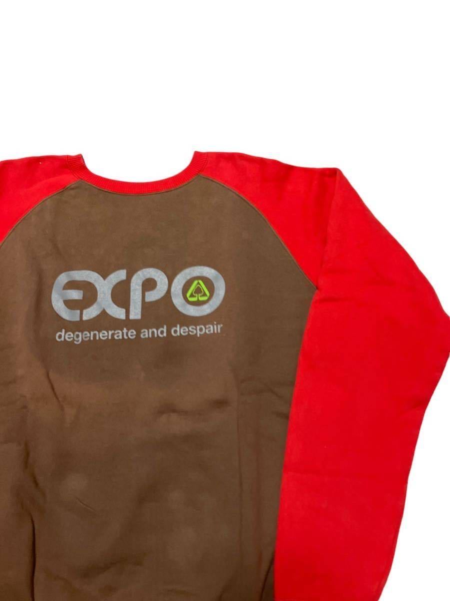 COZYGEN EXPO ラグランスリーブ バイカラー スウェットシャツ sizeM【656】_画像3
