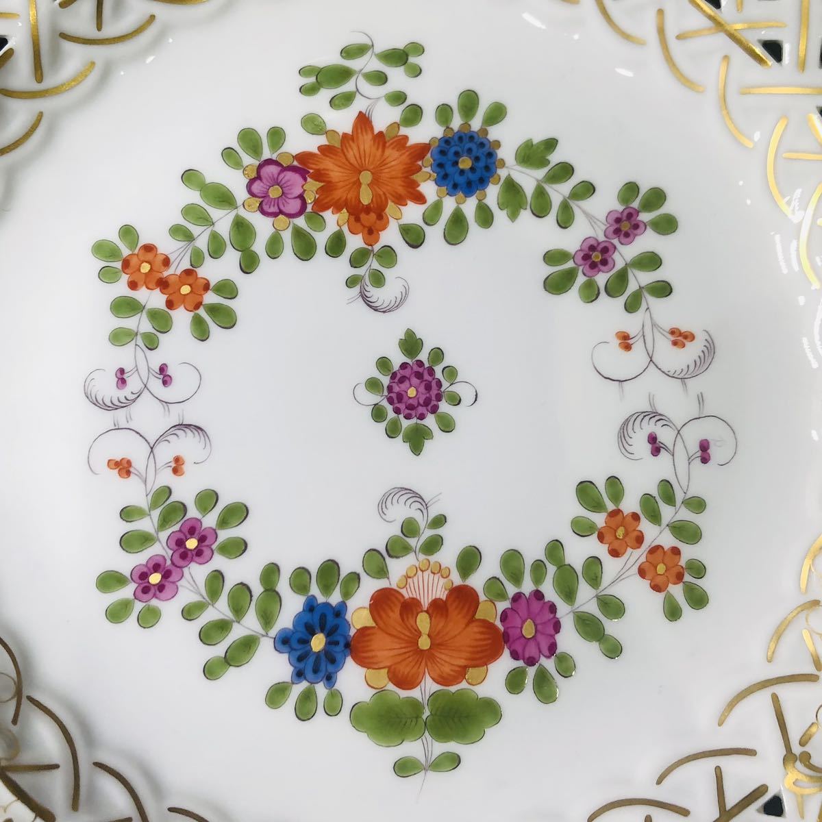 Meissen マイセン /※極美品 1級品 上級装飾 インドの華 多彩色 24cm