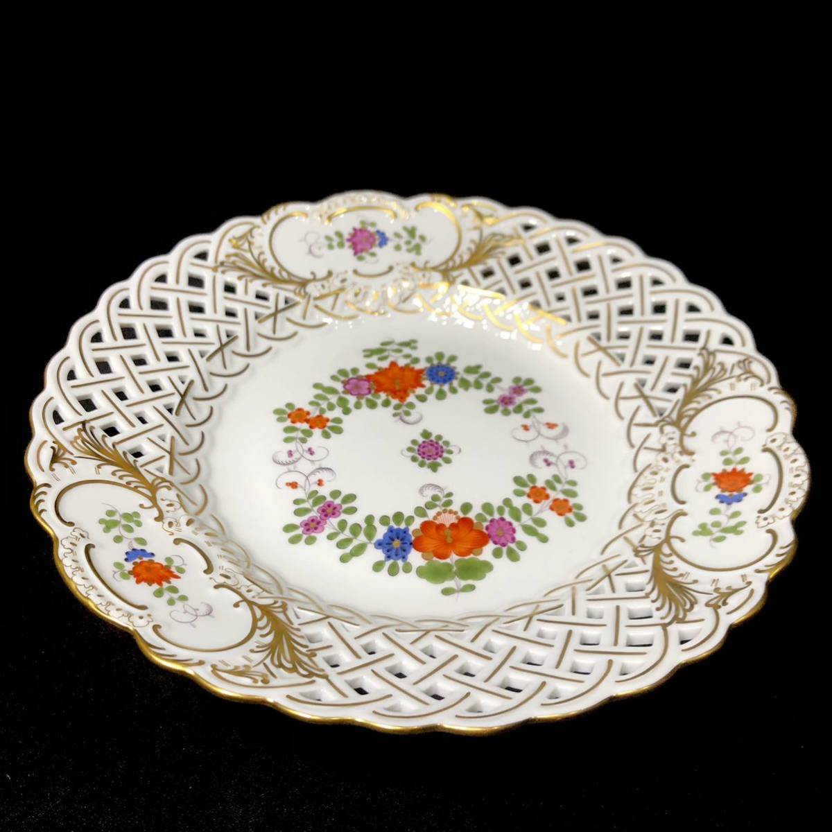 Meissen マイセン/※珍品 1級品 大皿 最上級装飾 カラーオニオン 美品