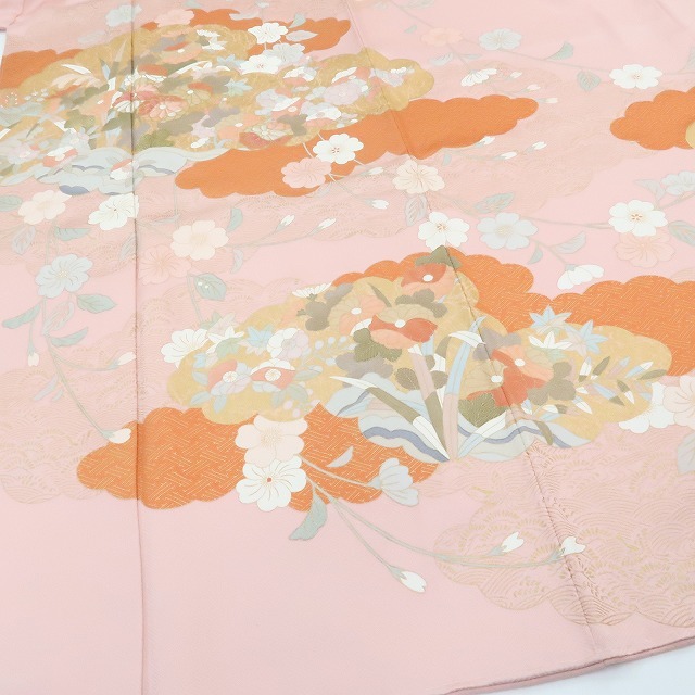 ゆめsaku2 新品 京友禅 刺繍 仕付け糸付 着物 トールサイズ“優し色と