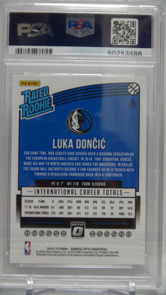 10 【Luka Doncic】 PSA鑑定済 2018-19 DONRUSS OPTIC RC ルカ