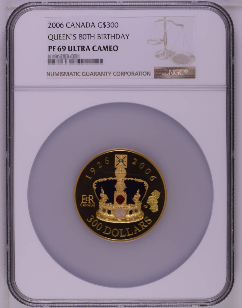 全てのアイテム NGC ゴールドコイン 【記念貨幣】2006年カナダ造幣局エリザベス女王生誕80周年記念300ドル大型金貨 PR69 Q24 重60ｇ、直径50ｍｍ UCAM ヨーロッパ