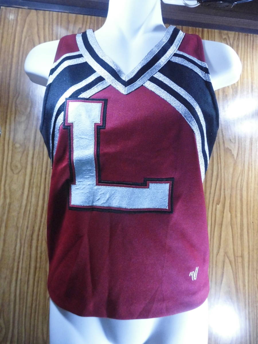 ⑫VARSITY L Cheery da- Cheer girl Cheer Dance the back side only flexible material shell American. 32+2 domestic. S about silver Kirakira long-term keeping goods USA