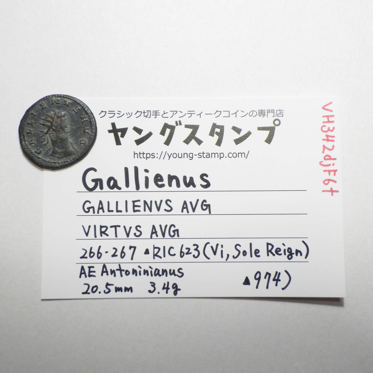 【古代ローマコイン】Gallienus（ガッリエヌス）クリーニング済 ブロンズコイン 銅貨(VH342djF6t)_画像10