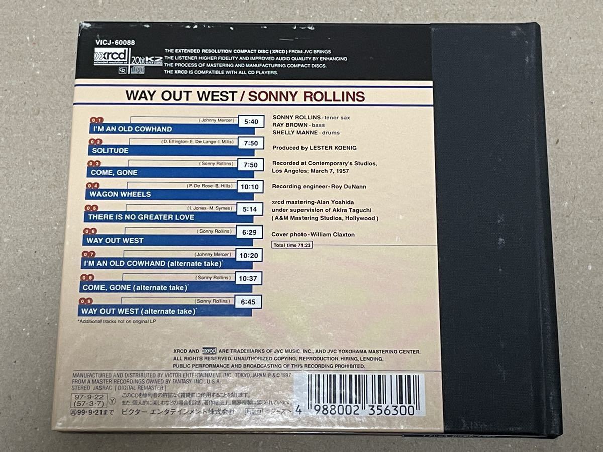 送料込 XRCD Sonny Rollins - Way Out West / VICJ60088の画像2