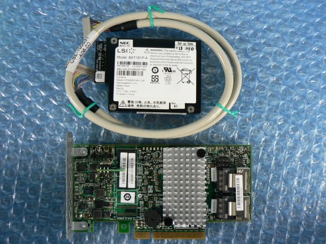 1FGR // NEC N8103-150 LSI MegaRAID SAS 9267-8i 512MB (RAID 0/1/5/6) 専用ブラケット/N8103-153//NEC Express5800/R120d-2E 取外//在庫1_画像1