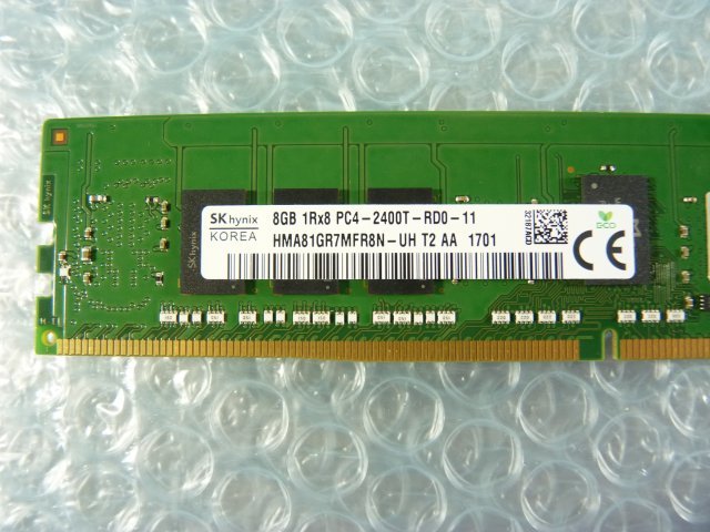 1NFL // 8GB DDR4 19200 PC4-2400T-RD0 Registered RDIMM 1Rx8 HMA81GR7MFR8N-UH 809080-091 // HP ProLiant DL360 Gen9 取外_画像3