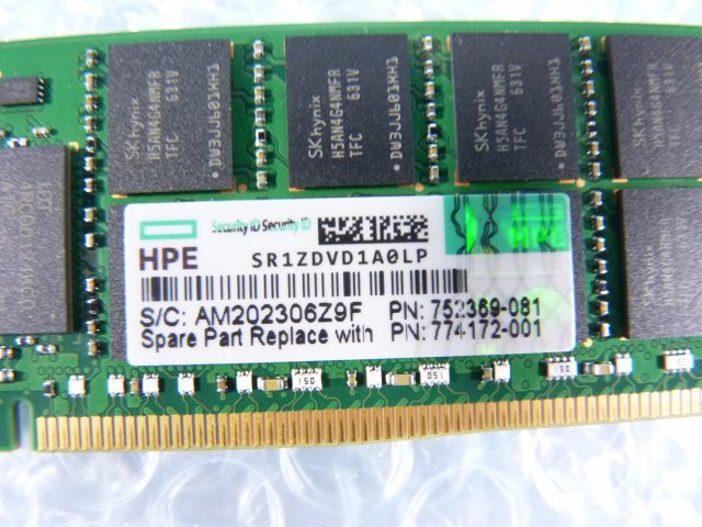 1NGU // 16GB DDR4 17000 PC4-2133P-RA0 Registered RDIMM 2Rx4 HMA42GR7MFR4N-TF 752369-081 774172-001 // HP ProLiant DL360 Gen9 取外の画像4