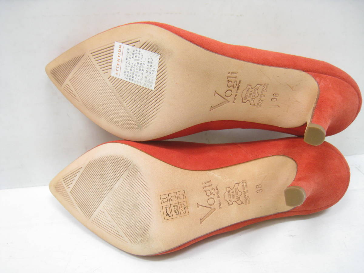  new goods Spain made Voglivoli pumps 10022 leather suede red red size 38 24cm