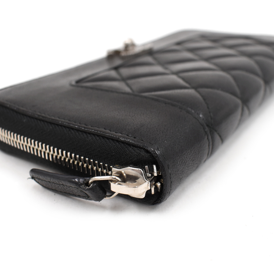 シャネル マドモアゼル ヴィンテージ マトラッセ ジップウォレット 長財布 A80969 ラムスキン レザー ブラック CHANEL_画像5