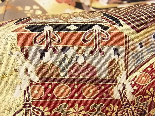 黒留袖 一越 比翼 刺繍 流水に地紙 鶴 鴛鴦 156cm前後 【限定販売