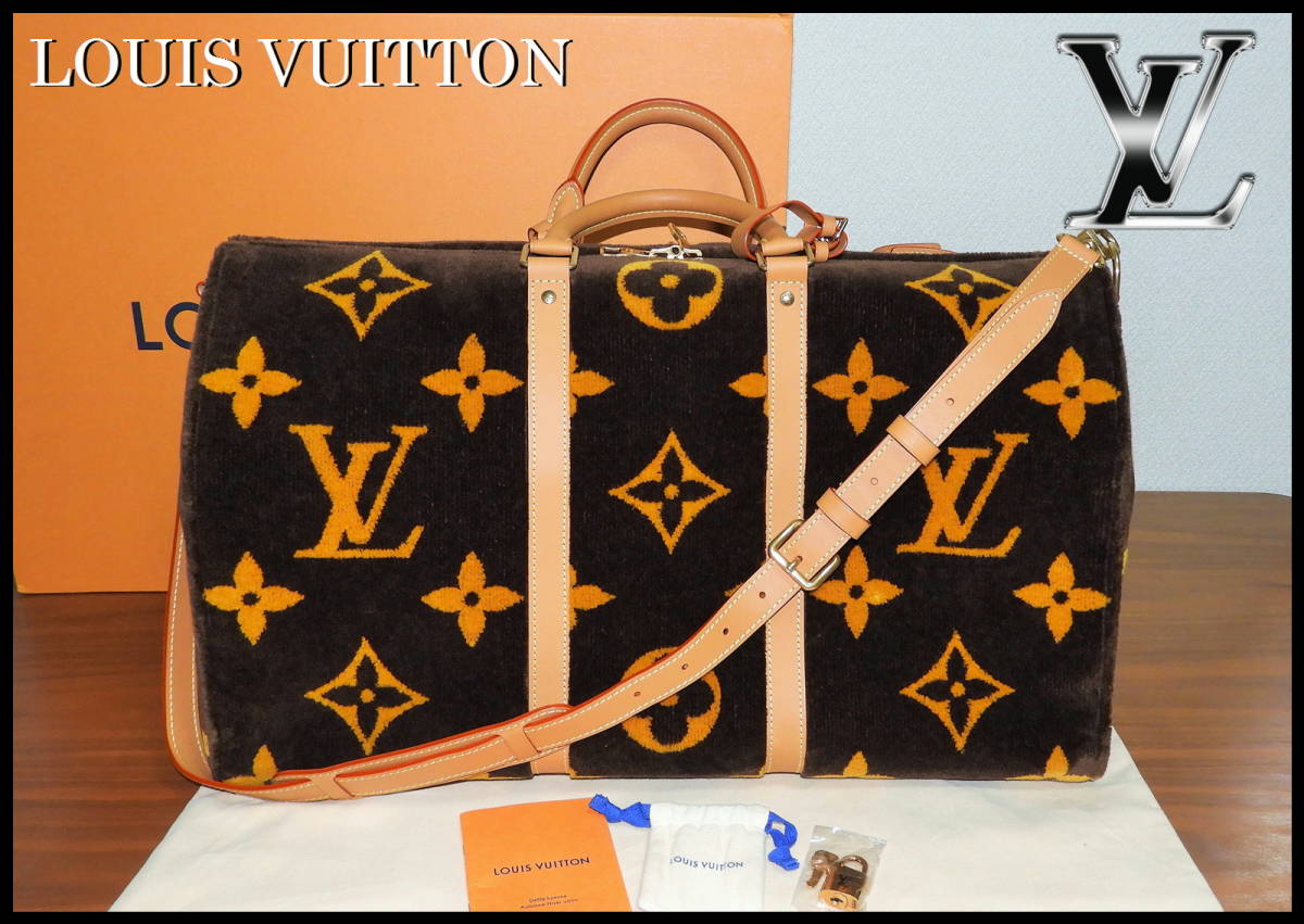 Louis Vuitton キーポル・バンドリエール 50 ルイヴィトン ジャイアントモノグラム 激レア タフタージュ ボア バッグ トラベル ボストン LVの画像2