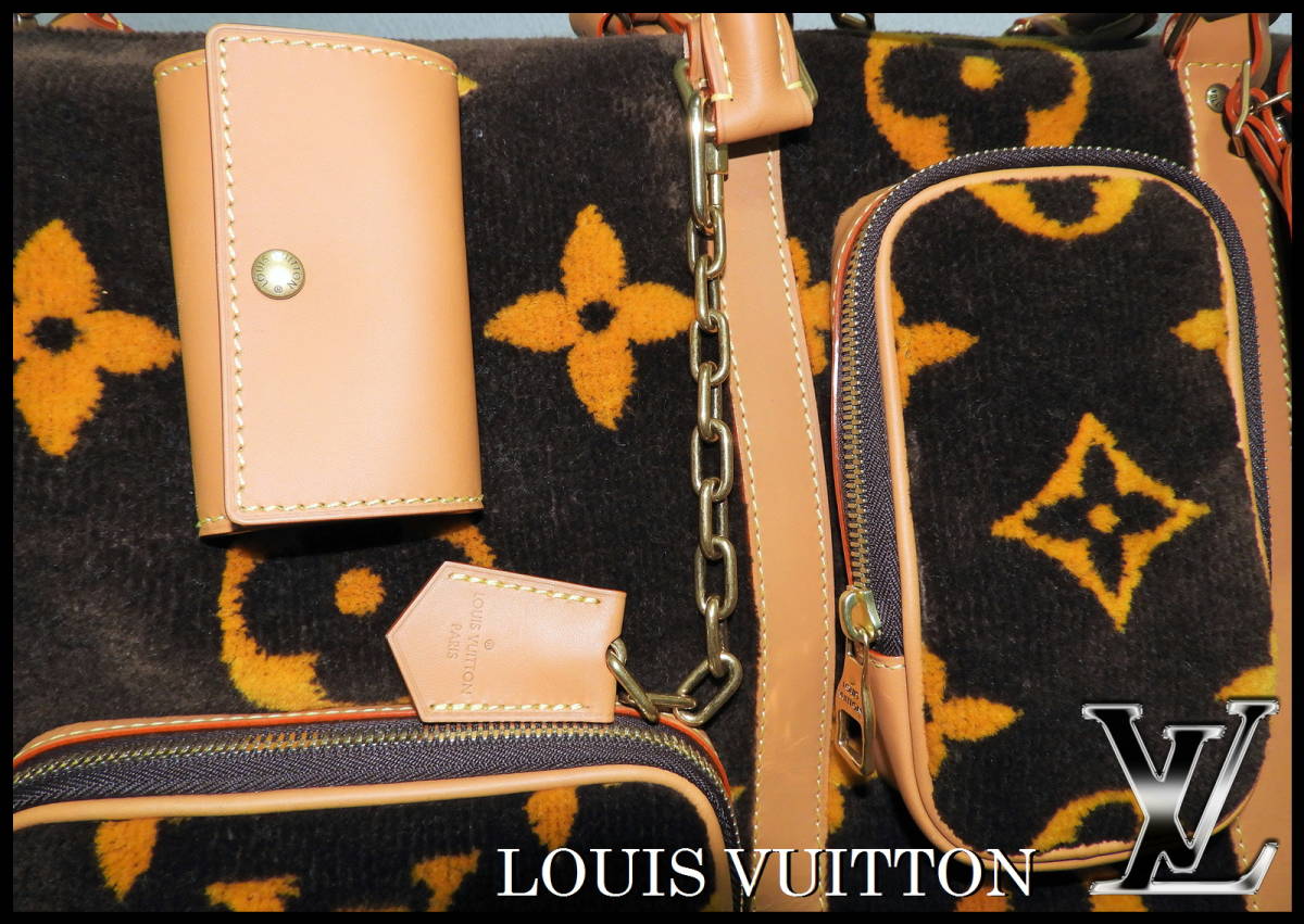 Louis Vuitton キーポル・バンドリエール 50 ルイヴィトン ジャイアントモノグラム 激レア タフタージュ ボア バッグ トラベル ボストン LVの画像5