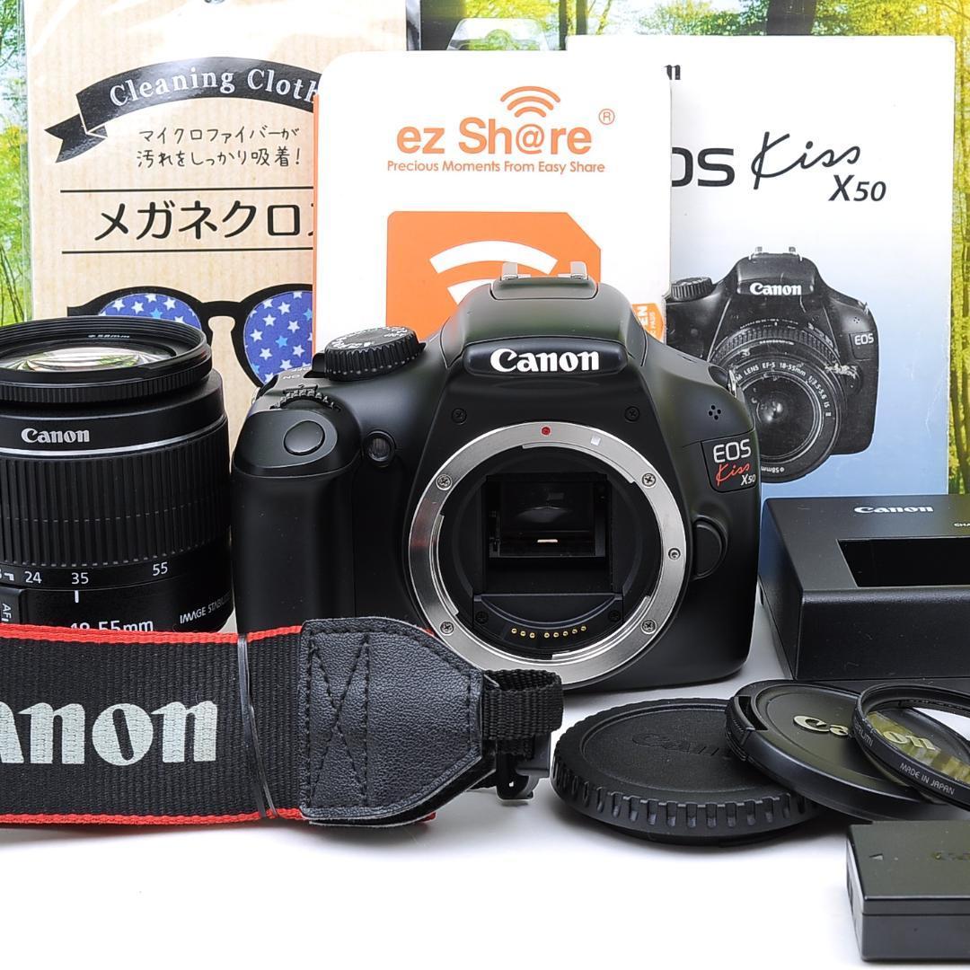 2023SALE Canon - Canon Kiss X50☆スマホ転送OK☆シンプル操作の一眼