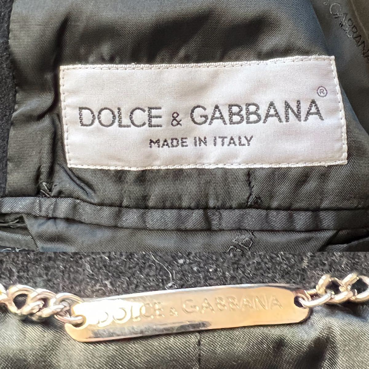 極美品 希少カシミヤ混 Lサイズ！★ドルチェアンドガッバーナ DOLCE&GABBANA ドルガバ ダブルブレスト ロングコート 黒色 ブラック 48 L_画像8