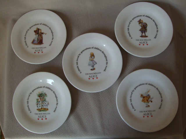  mystery. country. Alice / small plate 5 pieces set / MAEBATA JAPAN MACMILLANmak Milan / box . scratch / unused goods / private person storage goods 