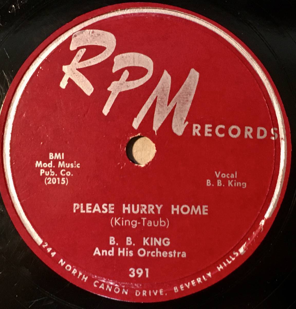 B. B. KING AND HIS ORCH. RPM Neighborhood Affair/ Please Hurry Home