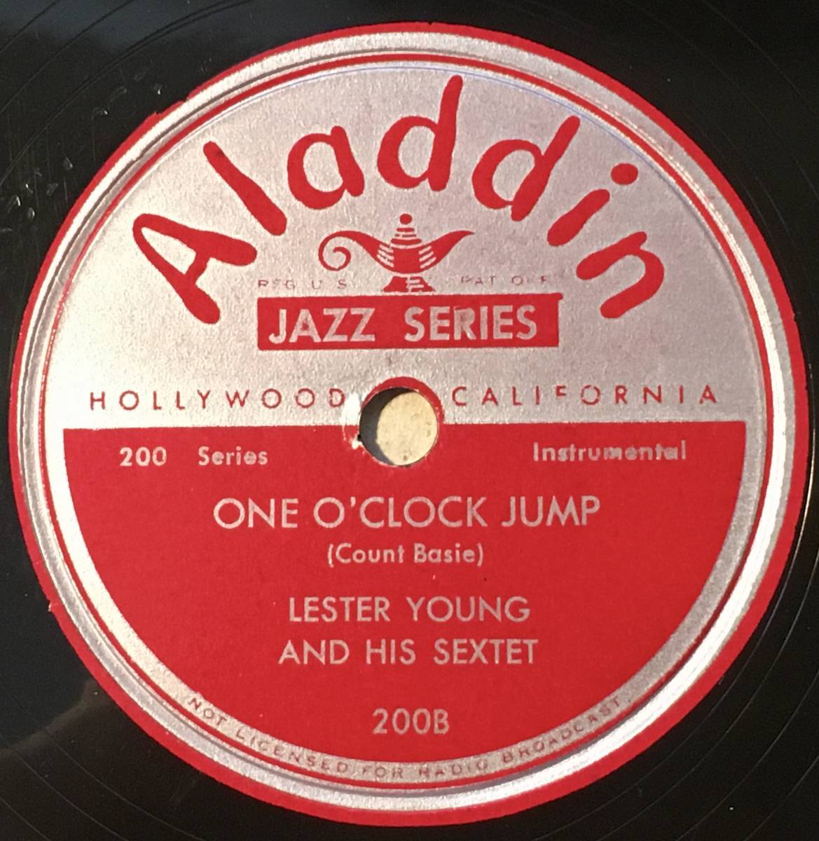 LESTER YOUNG AND HIS SEXTET ALADDIN Jumping At The Woodside/ One O*Clock Jump