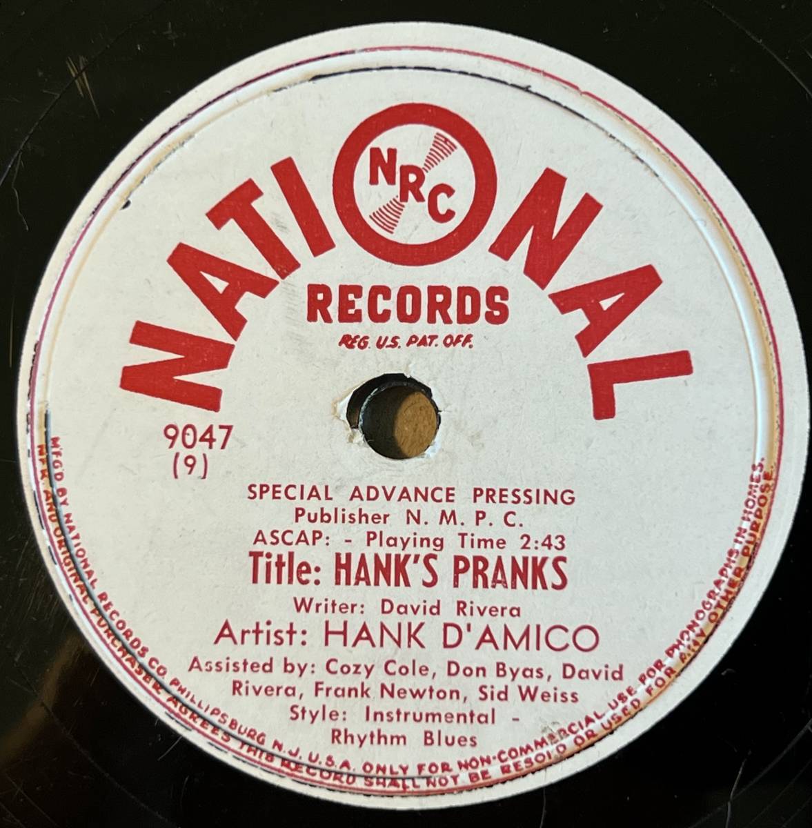 HANK D'AMICO NATIONAL Juke Box Judy/ Hank’s Pranks_画像1