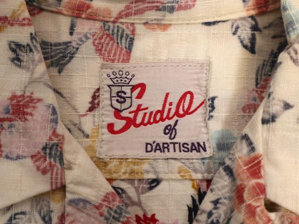 Studio D’artisan　ステュディオダルチザン　アロハシャツ　Sサイズ　総柄　半袖シャツ　和柄　鳥_画像5