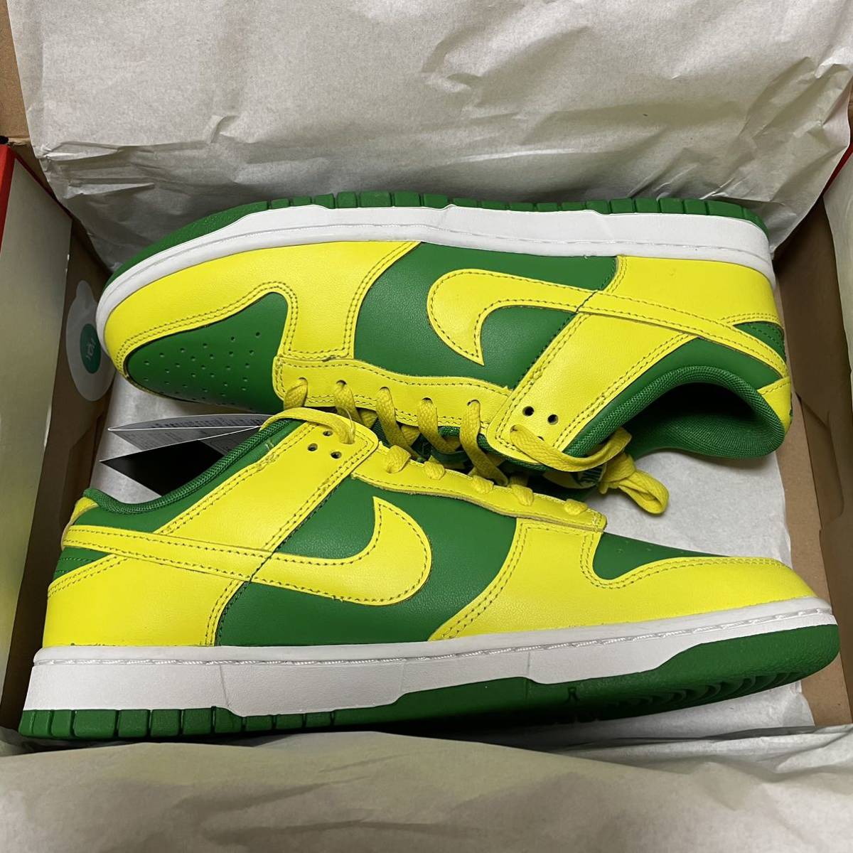 限定 NIKE DUNK LOW RETRO BTTYS US9.5 Reverse Brazil GREEN YELLOW