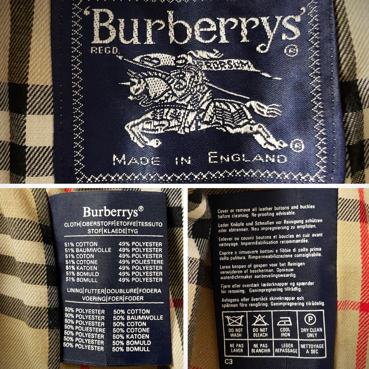 BURBERRY　90s ヴィンテージ 薄手 ロング バルマカーン コート ベージュ 比翼 ラグラン 春 秋 冬 ギャバジン スーツ ビジネス バーバリー L_画像9