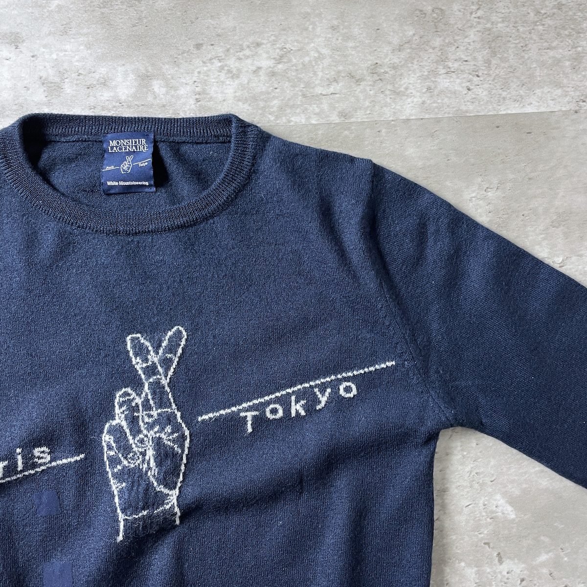 mshula Sune -ru специальный заказ шерсть 100% тонкий иллюстрации Logo свитер темно-синий темно-синий высокий мера вязаный принт осень-зима 0 / женский M 9 номер 
