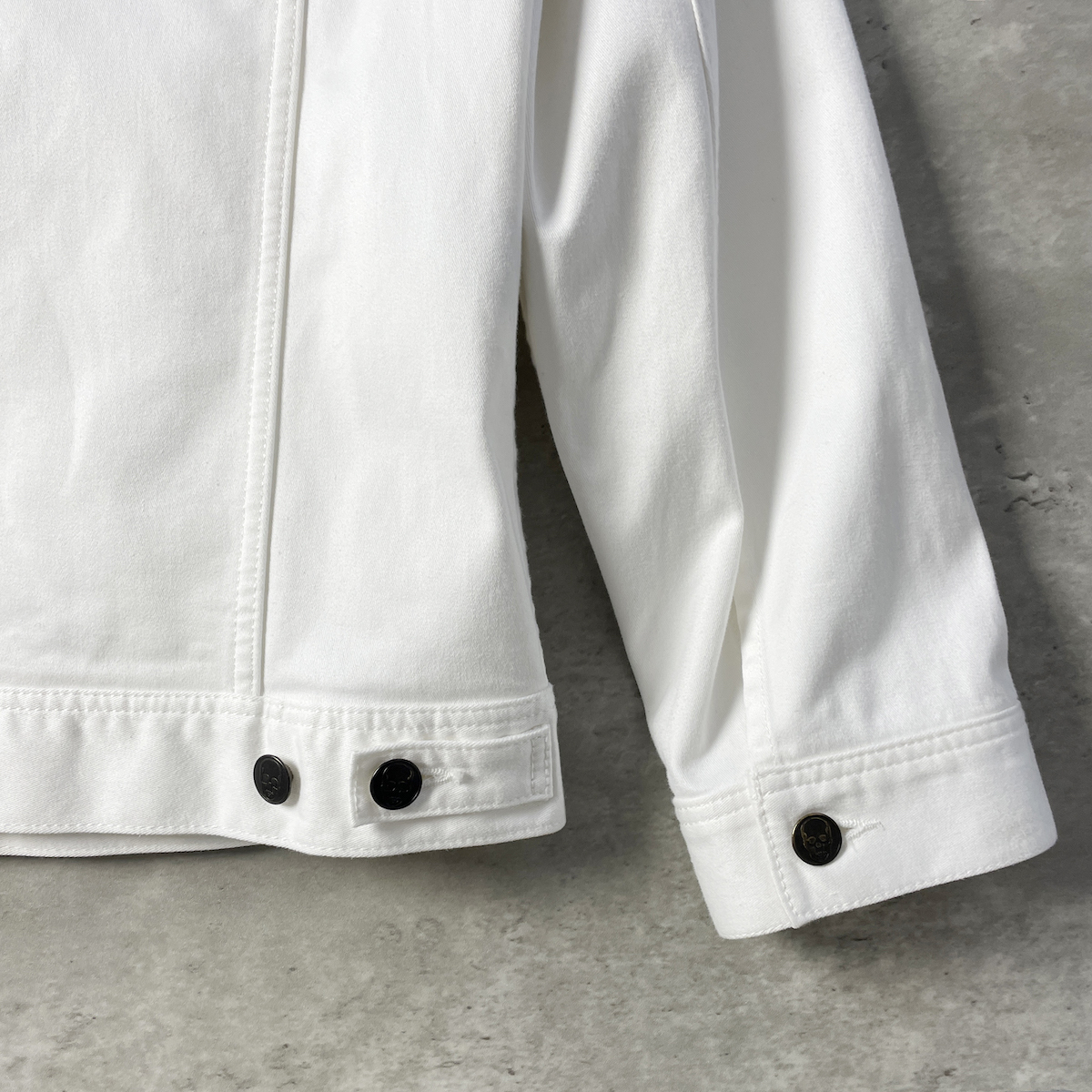 lucien pellat-finet メンズ XL スカル ロゴ 刺繍 ホワイト デニム