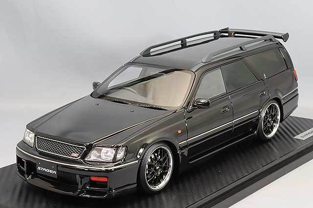 イグニッションモデル 1/18 日産 ステージア 260RS (WGNC34) ブラック/BBS RG-Rタイプ18インチ ホイール IG2890_画像1