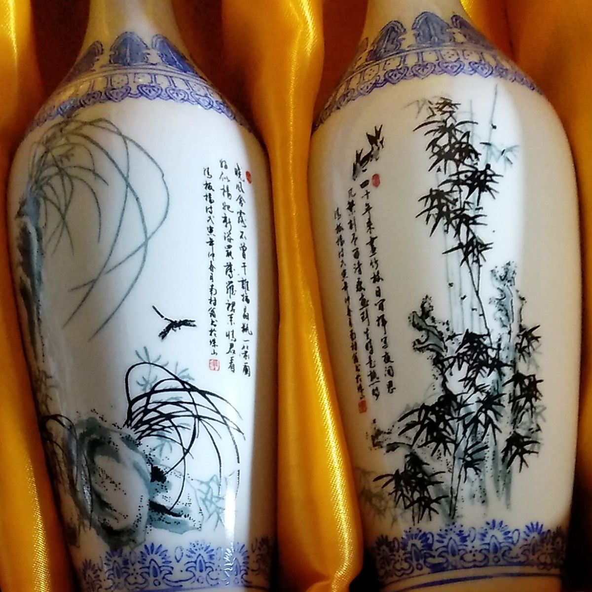 中国工芸品　超薄張り　花瓶　飾り壺