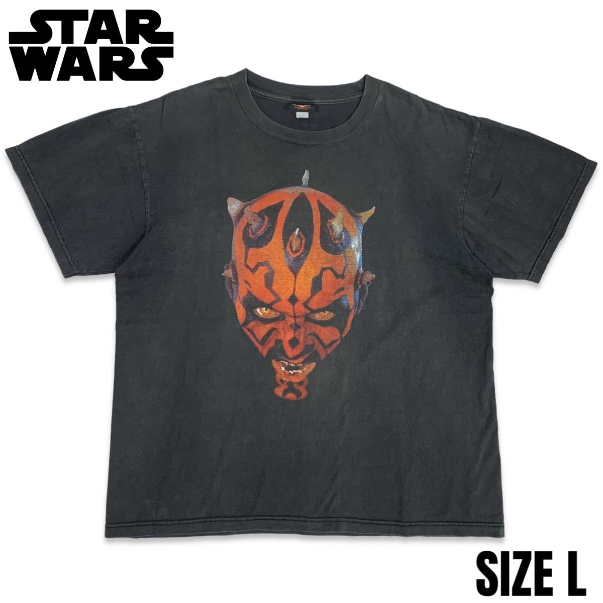 希少■STAR WARS (スターウォーズ) EPISODE 1 ファントムメナス ダースモール 半袖 Tシャツ 黒ブラック L 古着 ヴィンテージ 映画 90s 00s_画像1