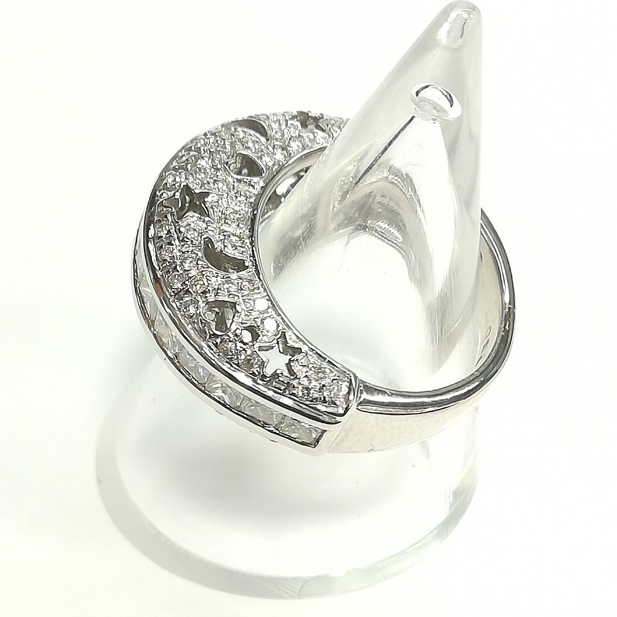 質屋出品【リング】K18 ホワイトゴールド ダイヤモンド 1.20ct デザイン 10.5号 指輪 中古_画像2