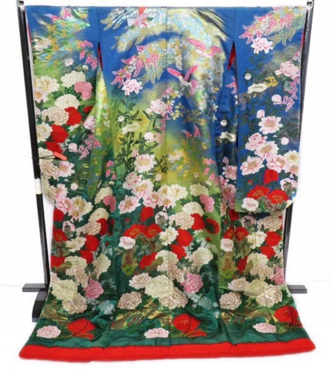 打掛 色打掛 大輪の花 鳥 花嫁衣装 結婚式 ブライダル|PayPayフリマ
