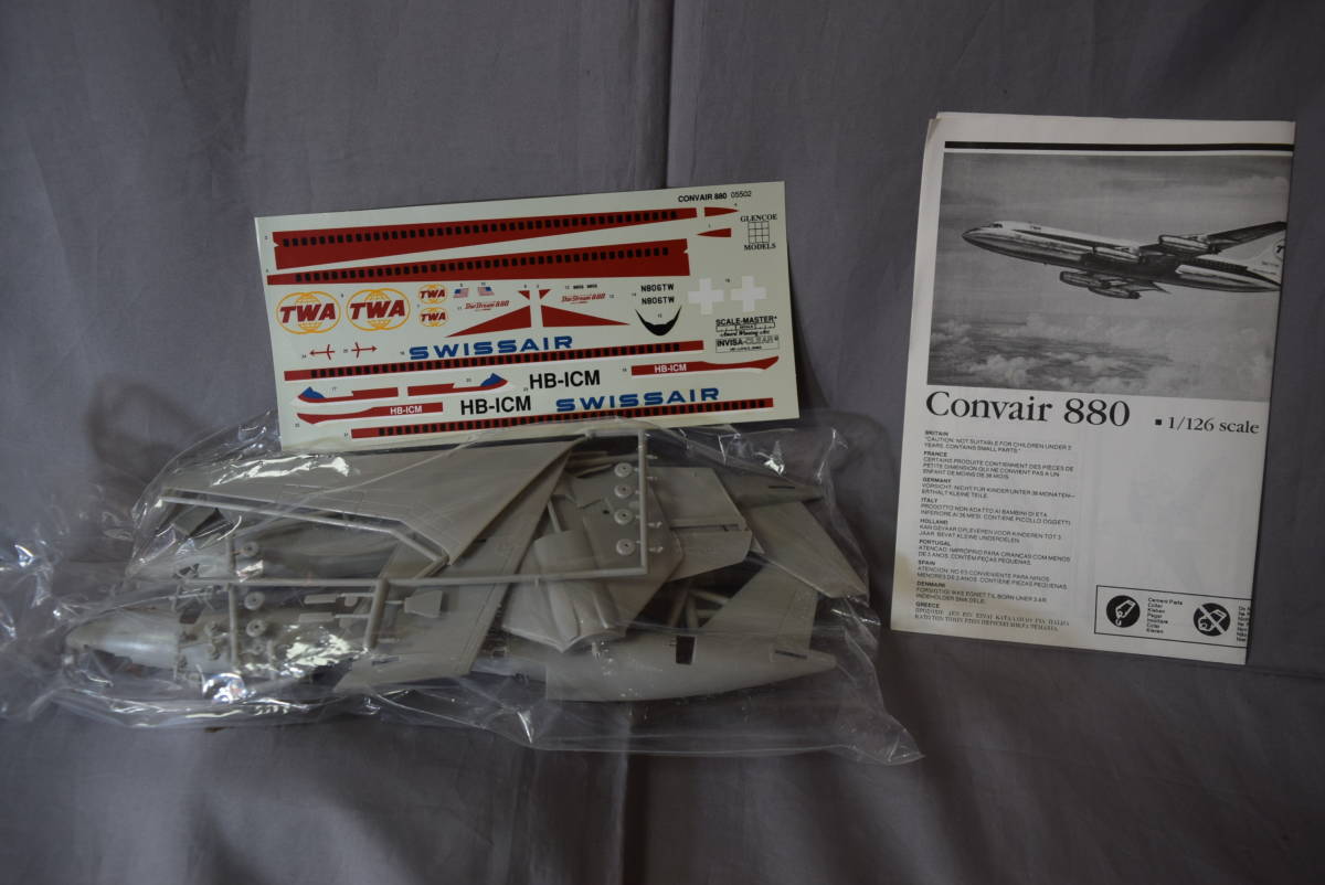 # rare article 1/126(144 close .) Glenn ko conveyor CV880 TWA SWISS AIR[ inspection ]Convair trance world JAPAN AIRLINES Japan Air Lines JAL