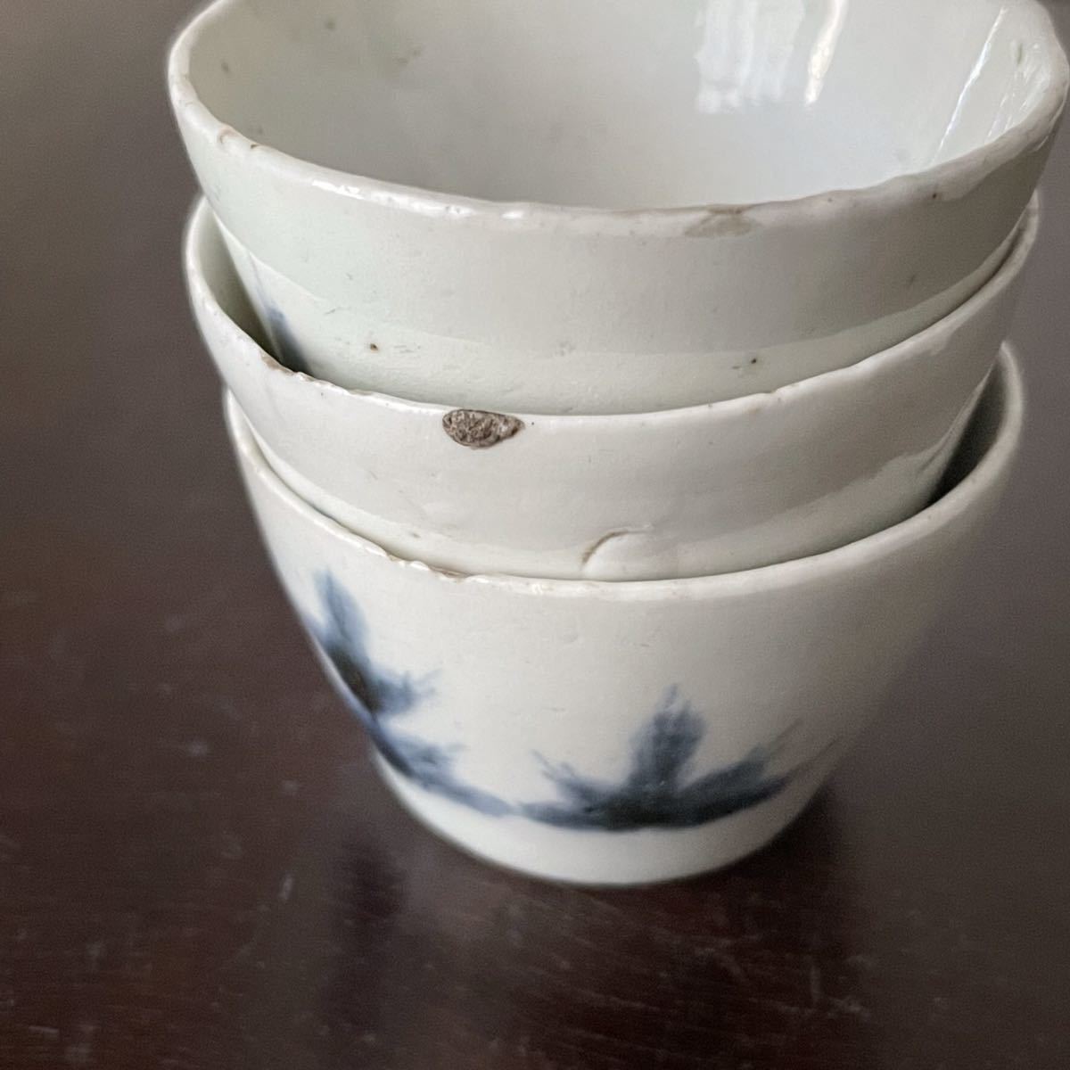 がなされて ヤフオク! 9点 古伊万里 江戸時代中期 - 染付若松文小