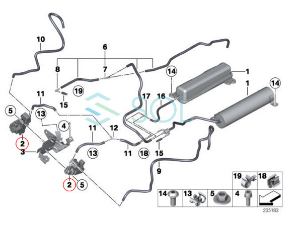 ターボチャージャーブースト ソレノイドバルブ 左右共通 BMW F01 F02 E70 X5 E71 X6 F07 F10 F11 F12 F13 11747626350 出荷締切18時_画像3