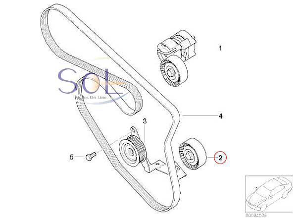 BMW E82 E87 E88 E46 E90 E91 E92 E84 X1 ベルトテンションローラー 116i 118i 120i 318i 320i 18i 11281440378 出荷締切18時_画像2